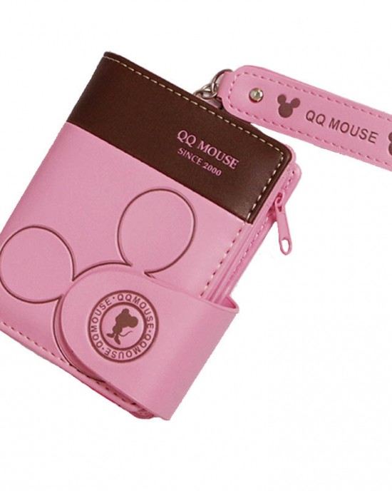 Pureti Popular Women's Wallet with Simple Wrist Strap, Folding Korean Style Cartoon Zipper Student Coin Purse Pureti Popular Women's Wallet with Simple Wrist Strap, Folding Korean Style Cartoon Zipper Student Coin Purse
