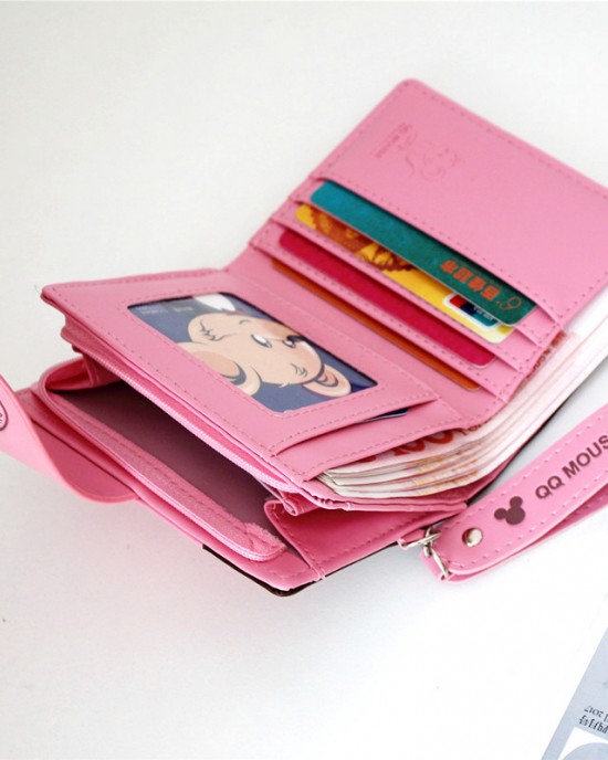 Pureti Popular Women's Wallet with Simple Wrist Strap, Folding Korean Style Cartoon Zipper Student Coin Purse Pureti Popular Women's Wallet with Simple Wrist Strap, Folding Korean Style Cartoon Zipper Student Coin Purse
