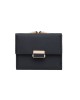 Prettyzys' popular Korean-style short, tri-folded women's wallet, a fresh, PU, ​​plaid, and zippered student wallet.