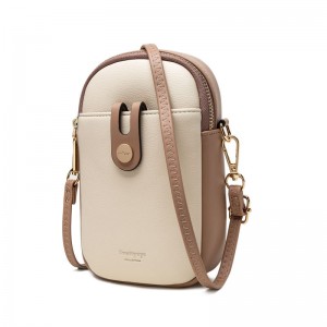 Pruti's new Korean-style cross-border cell phone bag, PU women's shoulder bag, fresh, candy-colored zippered simple bag.