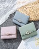 Pureti Women's Short Wallet, Korean New Fresh Print Tri-Fold Iron Clip, Multi-Function Coin Purse Pureti Women's Short Wallet, Korean New Fresh Print Tri-Fold Iron Clip, Multi-Function Coin Purse