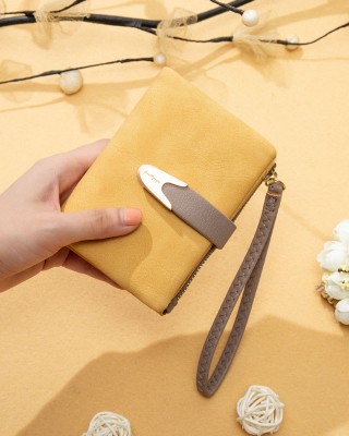 Korean style new women's wallet, retro casual buckle wallet, women's short wallet, coin purse