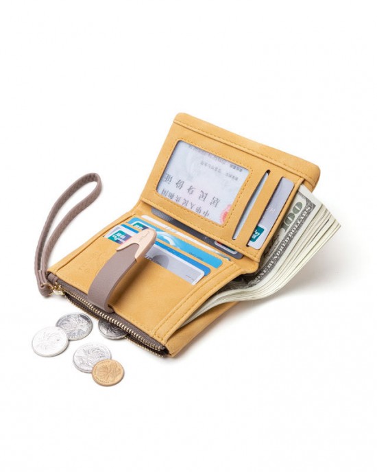 Korean style new women's wallet, retro casual buckle wallet, women's short wallet, coin purse Korean style new women's wallet, retro casual buckle wallet, women's short wallet, coin purse