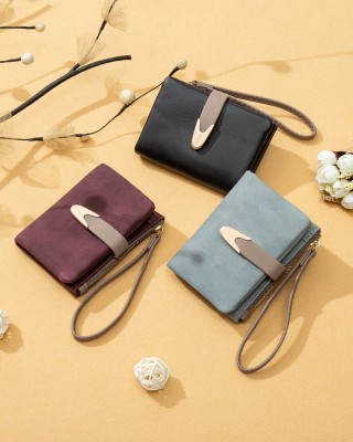 Korean style new women's wallet, retro casual buckle wallet, women's short wallet, coin purse