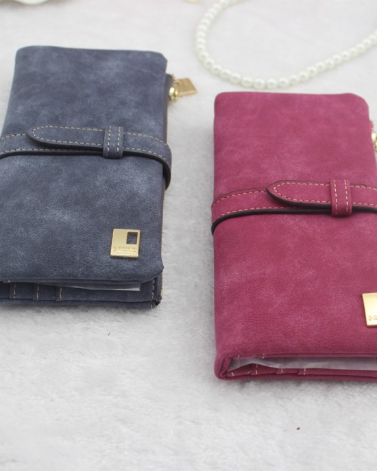 Factory Wholesale Women's Long Wallet with Japanese and Korean Style Drawstring Frosted Wallet Factory Wholesale Women's Long Wallet with Japanese and Korean Style Drawstring Frosted Wallet