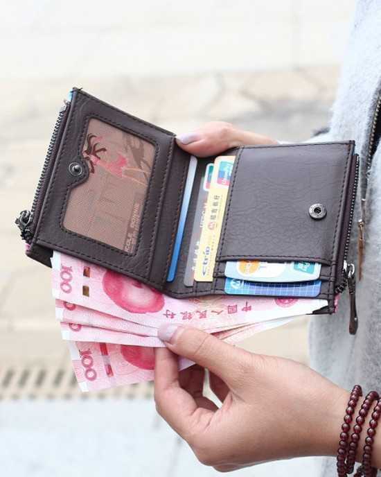 New short wallet Cartoon Graffiti Print Double Zipper Mini Student Coin Purse for Women
