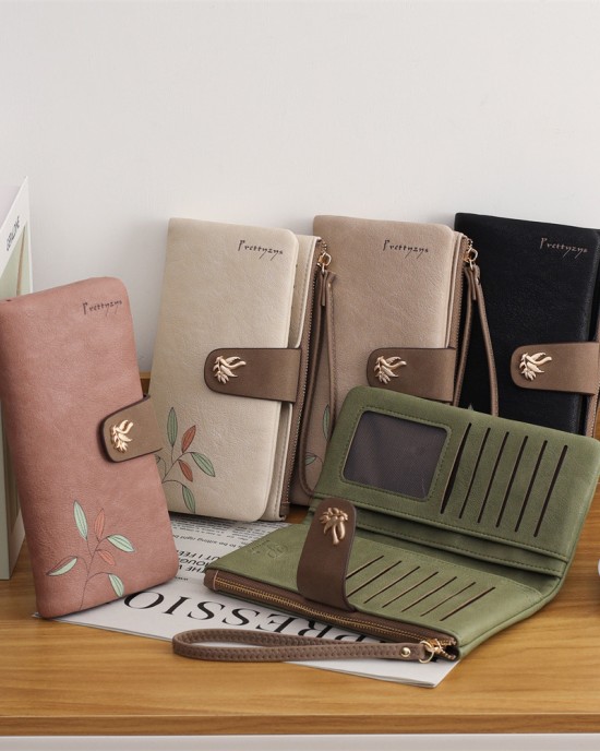 Lianbu New 2025 Wallet for Women, Long Multifunctional Large Capacity Clutch with Printed Buckle and Folding Zipper Lianbu New 2025 Wallet for Women, Long Multifunctional Large Capacity Clutch with Printed Buckle and Folding Zipper