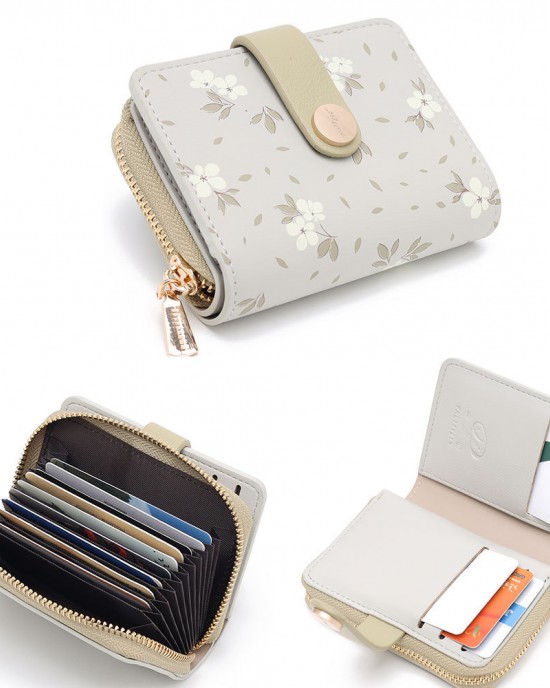 Cross-border Korean-style fashionable printed zippered accordion multi-card slot student wallet, women's wallet, ready for wholesale. Cross-border Korean-style fashionable printed zippered accordion multi-card slot student wallet, women's wallet, ready for wholesale.