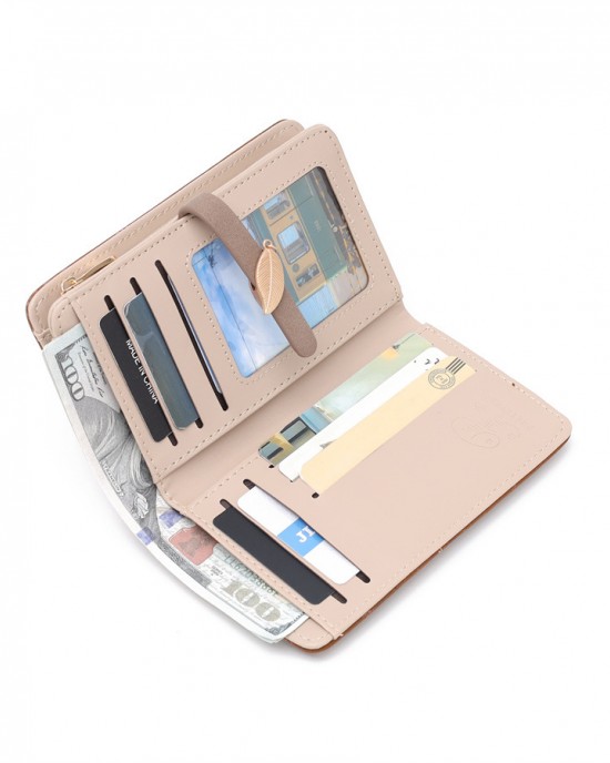 Lianbu women's mid-length, multifunctional, simple PU wallet with large capacity, printed buckle, zippered wallet, and card holder. Lianbu women's mid-length, multifunctional, simple PU wallet with large capacity, printed buckle, zippered wallet, and card holder.