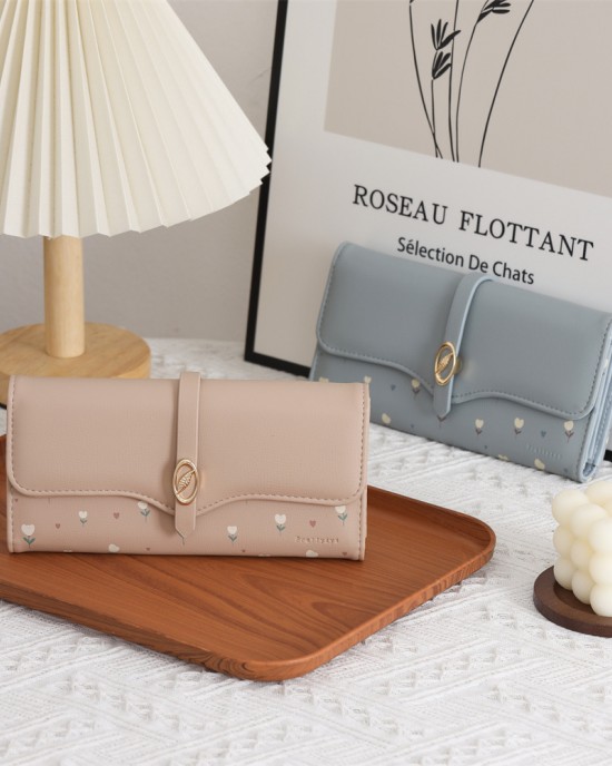 Hot cross-border women's wallet, long, Korean style, PU printed zipper clutch, sweet, ladylike wallet, in stock. Hot cross-border women's wallet, long, Korean style, PU printed zipper clutch, sweet, ladylike wallet, in stock.