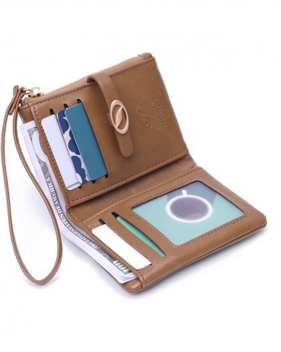 PRETTYZYS new short women's wallet, large-capacity niche women's handbag, simple multi-card slots women's wallet