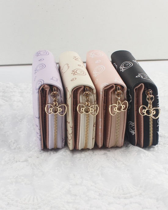 Lianbu Korean-style short Women's wallet, small, fresh, two-fold, buckle, zippered, printed wallet, student coin purse. Lianbu Korean-style short Women's wallet, small, fresh, two-fold, buckle, zippered, printed wallet, student coin purse.