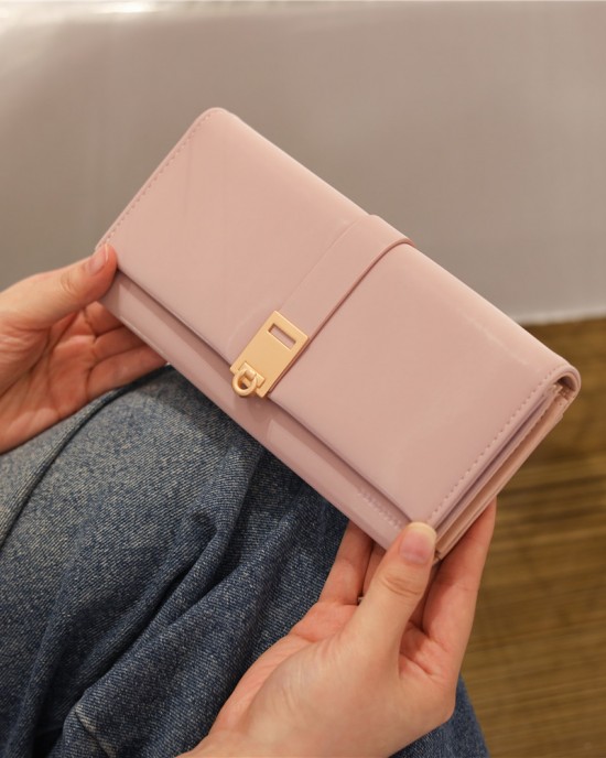 PRETTYZYS New Long Wallet for Women, Japanese and Korean Style Frosted Buckle and Folding Long Clutch and Card Holder PRETTYZYS New Long Wallet for Women, Japanese and Korean Style Frosted Buckle and Folding Long Clutch and Card Holder
