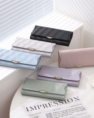 Lianbu new leather goods wallet, long, PU, ​​printed, tri-fold, multi-card slot, multi-functional, large-capacity clutch.