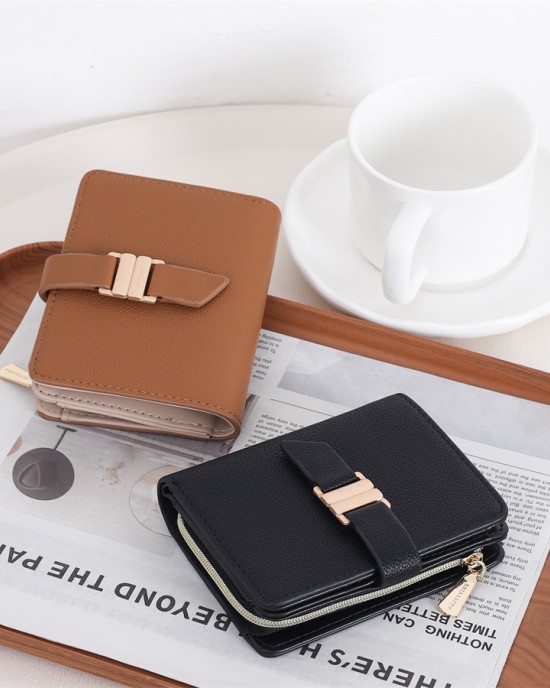 New Short Women's Wallet with Multiple Card Slots, High-Quality Bi-Fold Zippered Coin Purse Storage Bag, Cross-Border Coin Purse New Short Women's Wallet with Multiple Card Slots, High-Quality Bi-Fold Zippered Coin Purse Storage Bag, Cross-Border Coin Purse