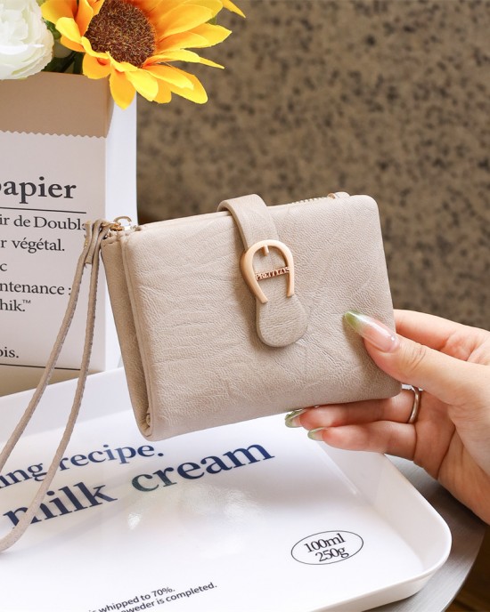 Lianbu new women's wallet, solid PU multifunctional tote, simple, two-fold clasp short student wallet in stock and wholesale Lianbu new women's wallet, solid PU multifunctional tote, simple, two-fold clasp short student wallet in stock and wholesale