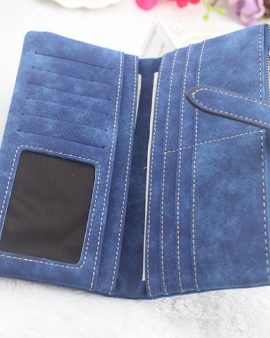 Popular Japanese-Korean Style Women's Long Wallet, Contrast Color Frosted Drawstring Wholesale Multi-Card Wallets Popular Japanese-Korean Style Women's Long Wallet, Contrast Color Frosted Drawstring Wholesale Multi-Card Wallets