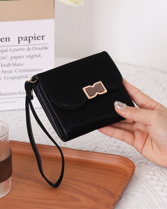 Cross-border hot-selling new women's short foldable wrist-style multifunctional wallet, student coin purse in stock Cross-border hot-selling new women's short foldable wrist-style multifunctional wallet, student coin purse in stock