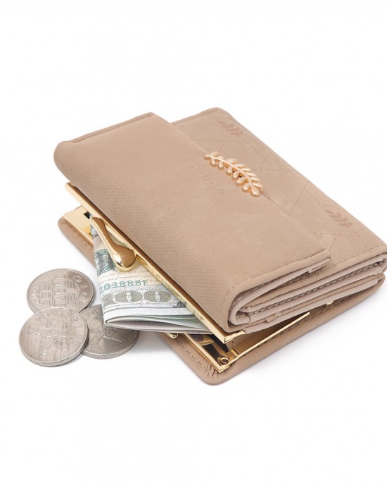New Short Wallet, Women's Refreshing Japanese and Korean-style leaf-printed hardware buckle multifunctional card and coin purse New Short Wallet, Women's Refreshing Japanese and Korean-style leaf-printed hardware buckle multifunctional card and coin purse