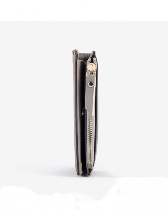 New Korean-Style Women's Short Wallet, Two-Fold Buckle Zipper Wallet, Versatile Student Coin Purse and Card Holder New Korean-Style Women's Short Wallet, Two-Fold Buckle Zipper Wallet, Versatile Student Coin Purse and Card Holder