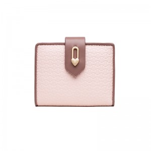 Prettyzys/Pretty's new simple zipper and buckle short women's wallet, contrasting color, large capacity wallet