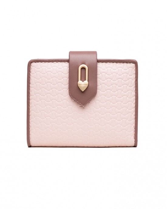 Prettyzys/Pretty's new simple zipper and buckle short women's wallet, contrasting color, large capacity wallet Prettyzys/Pretty's new simple zipper and buckle short women's wallet, contrasting color, large capacity wallet