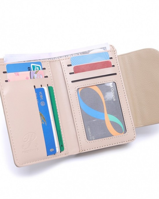 New cross-border women's wallet, cute printed, metal pendant, high-end, popular student medium-sized wallet, wallet, coin purse.