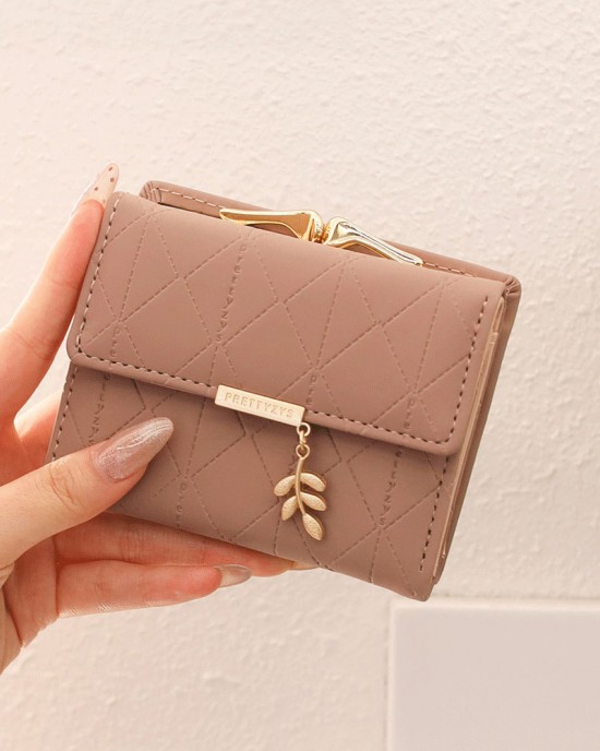 2025 New Short Women's Small Fresh Foldable Multifunctional Wallet with Diamond Plaid Full PU Leather Student Coin Purse 2025 New Short Women's Small Fresh Foldable Multifunctional Wallet with Diamond Plaid Full PU Leather Student Coin Purse