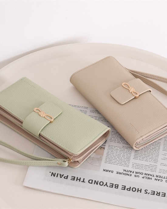 Lianbu new women's long wallet, Japanese and Korean style, fresh and simple, solid color, multi-card slots, student wallet. Lianbu new women's long wallet, Japanese and Korean style, fresh and simple, solid color, multi-card slots, student wallet.