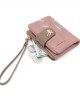 Lianbu new women's short wallet, two-fold, soft PU wallet with fashionable leaf print, buckle, zippered wallet, student wallet. Lianbu new women's short wallet, two-fold, soft PU wallet with fashionable leaf print, buckle, zippered wallet, student wallet.