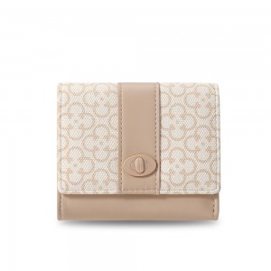 New women's short wallet, fresh-looking, floral print, PU clasp, zippered, multifunctional, student coin purse.