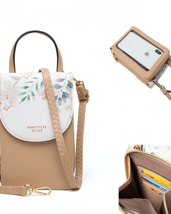 Pruti's new simple and versatile crossbody shoulder bag, handbag, mobile phone bag, printed touchscreen mini wallet. Pruti's new simple and versatile crossbody shoulder bag, handbag, mobile phone bag, printed touchscreen mini wallet.