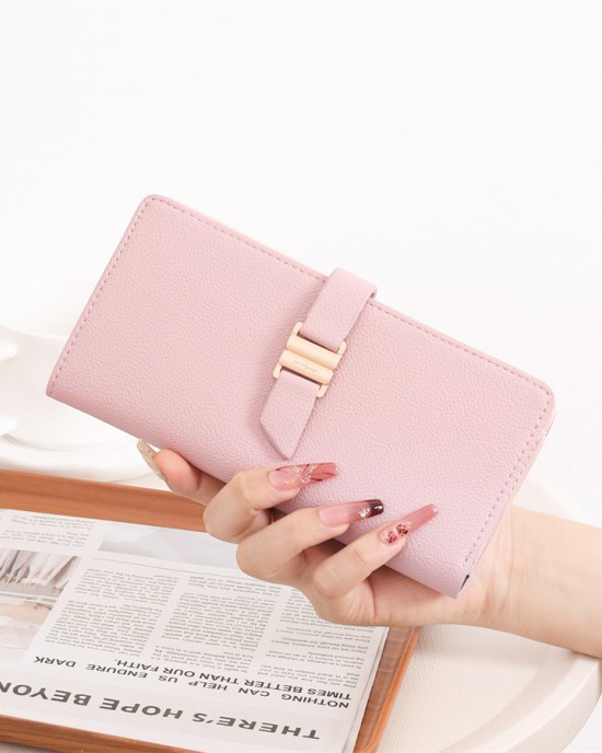Lianbu New Women's Wallet, Long PU Leather Bi-Fold Wallet, Luxury European and American Multifunctional Clutch Lianbu New Women's Wallet, Long PU Leather Bi-Fold Wallet, Luxury European and American Multifunctional Clutch