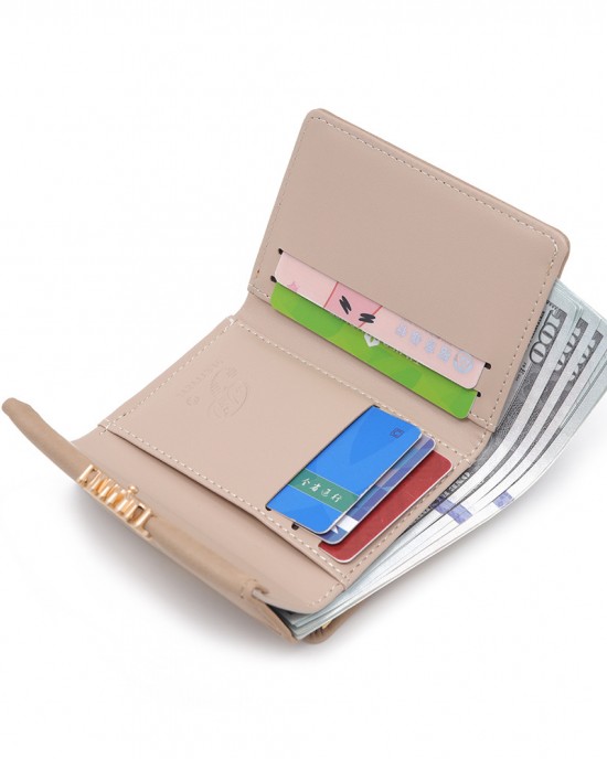 New Short Wallet, Women's Refreshing Japanese and Korean-style leaf-printed hardware buckle multifunctional card and coin purse New Short Wallet, Women's Refreshing Japanese and Korean-style leaf-printed hardware buckle multifunctional card and coin purse