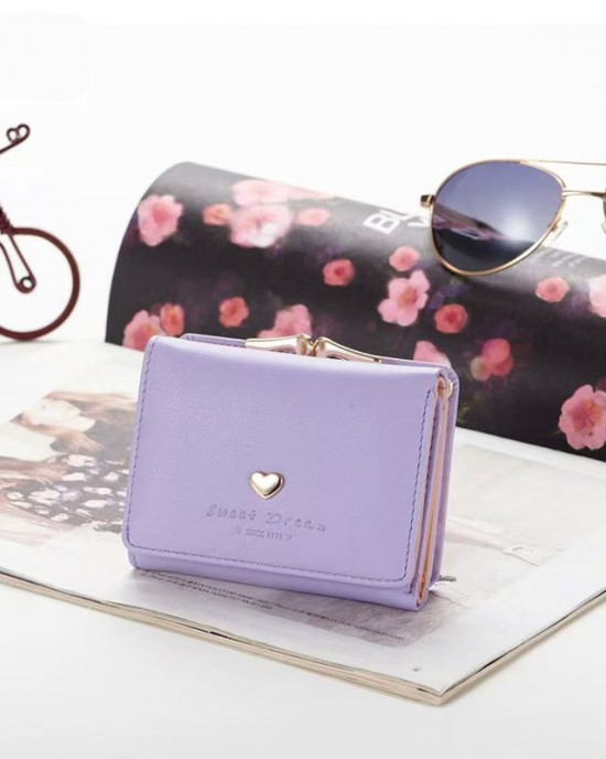 New Women's Short Wallet, Korean Student Style, Cute Mini Folding Wallet with Multiple Card Slots New Women's Short Wallet, Korean Student Style, Cute Mini Folding Wallet with Multiple Card Slots