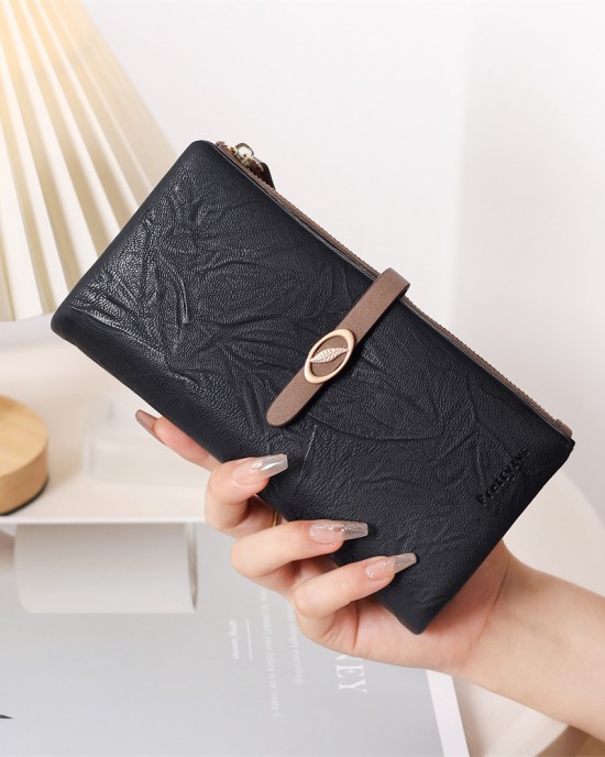 New cross-border women's long wallet, Korean style, fresh and simple, zippered and clasp, multifunctional, large capacity, clutch, coin purse. New cross-border women's long wallet, Korean style, fresh and simple, zippered and clasp, multifunctional, large capacity, clutch, coin purse.