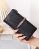 New cross-border women's long wallet, Korean style, fresh and simple, zippered and clasp, multifunctional, large capacity, clutch, coin purse. New cross-border women's long wallet, Korean style, fresh and simple, zippered and clasp, multifunctional, large capacity, clutch, coin purse.