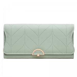 Prettyzys/Pretty's new women's long wallet, a stylish, foldable, PU, ​​small, and fresh clutch.