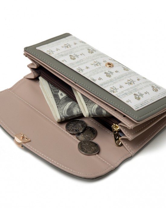 New women's wallet, long clutch, Japanese and Korean fashion print, fresh and stylish tri-fold wallet, multifunctional bag New women's wallet, long clutch, Japanese and Korean fashion print, fresh and stylish tri-fold wallet, multifunctional bag