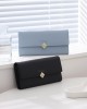 Lianbu women's long wallet, 2025 new PU leather foldable heart buckle trifold bag, women's clutch in stock Lianbu women's long wallet, 2025 new PU leather foldable heart buckle trifold bag, women's clutch in stock