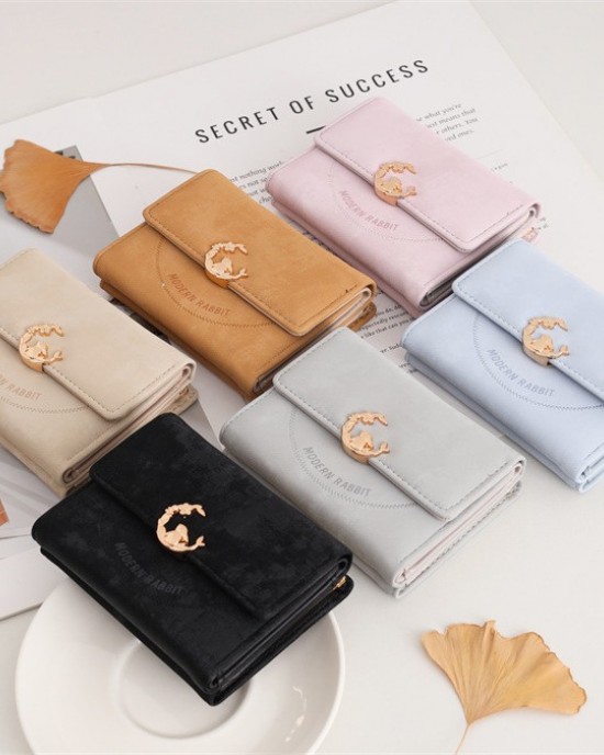 New women's short wallet, soft wallet, simple, multifunctional card holder, wallet, and student coin purse. New women's short wallet, soft wallet, simple, multifunctional card holder, wallet, and student coin purse.
