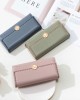 Lovebu New Cross-Border Long Women's Wallet with Solid Color Bow Clasp and Trifold Embroidered Clutch Lovebu New Cross-Border Long Women's Wallet with Solid Color Bow Clasp and Trifold Embroidered Clutch