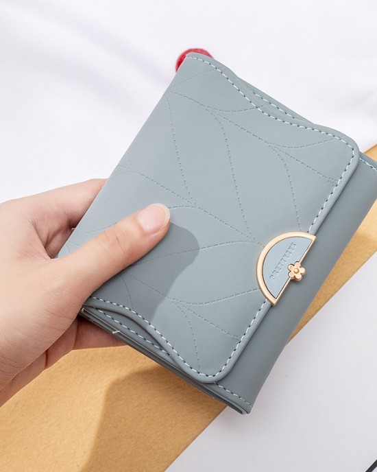 Factory Wholesale Short Wallet for Women, Korean Style, Fashionable and Simple, Small Fresh Tri-Fold Zippered Buckle Wallet and Coin Purse Factory Wholesale Short Wallet for Women, Korean Style, Fashionable and Simple, Small Fresh Tri-Fold Zippered Buckle Wallet and Coin Purse