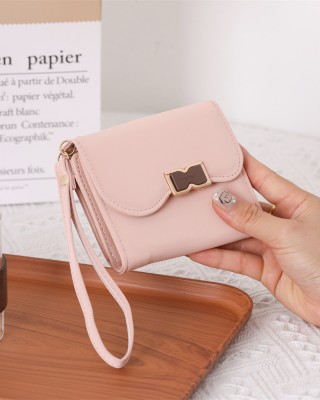 Cross-border hot-selling new women's short foldable wrist-style multifunctional wallet, student coin purse in stock