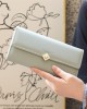 Lianbu women's long wallet, 2025 new PU leather foldable heart buckle trifold bag, women's clutch in stock Lianbu women's long wallet, 2025 new PU leather foldable heart buckle trifold bag, women's clutch in stock