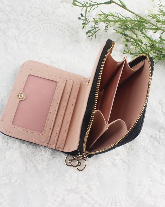 Lianbu Korean-style short Women's wallet, small, fresh, two-fold, buckle, zippered, printed wallet, student coin purse. Lianbu Korean-style short Women's wallet, small, fresh, two-fold, buckle, zippered, printed wallet, student coin purse.