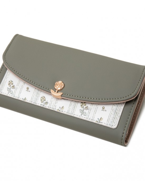 New women's wallet, long clutch, Japanese and Korean fashion print, fresh and stylish tri-fold wallet, multifunctional bag New women's wallet, long clutch, Japanese and Korean fashion print, fresh and stylish tri-fold wallet, multifunctional bag