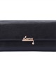 New cross-border women's wallet, long, Japanese and Korean style, fresh, solid color, PU leaf pendant, large-capacity clutch, wholesale.