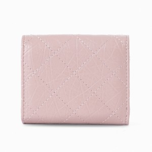 New short women's wallet, multifunctional PU fashionable diamond-patterned folding zipper wallet, wholesale student coin purse