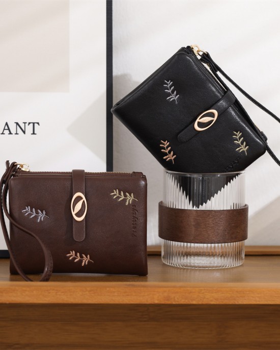 PRETTYZYS new short women's wallet, large-capacity niche women's handbag, simple multi-card slots women's wallet